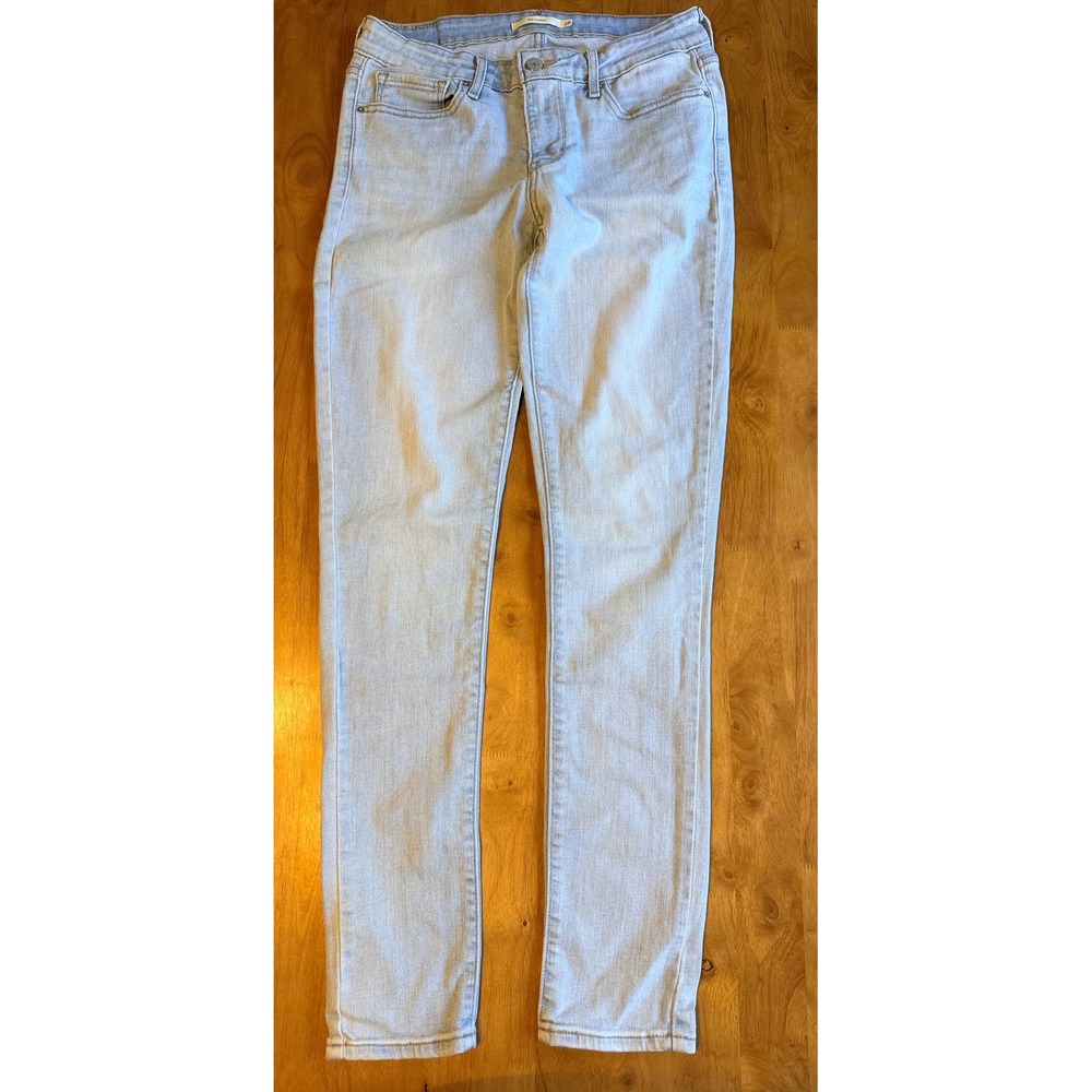 Levis 711 Skinny Jeans Womens 28 Light Wash Blue Denim Stretch Mid Rise Pants